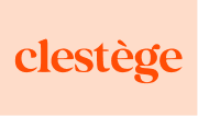clestège wordmark, peach colourway